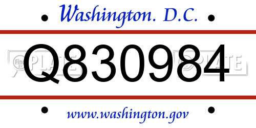 Q830984 District Of Columbia License Plate
