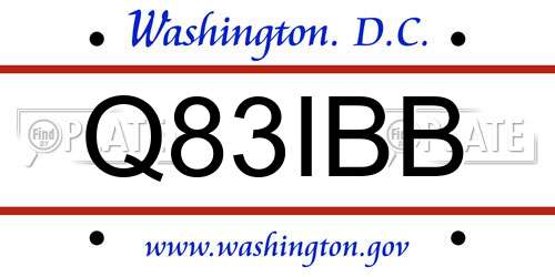 Q83IBB District Of Columbia License Plate