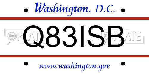 Q83ISB District Of Columbia License Plate