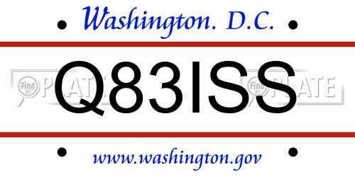 Q83ISS District Of Columbia License Plate