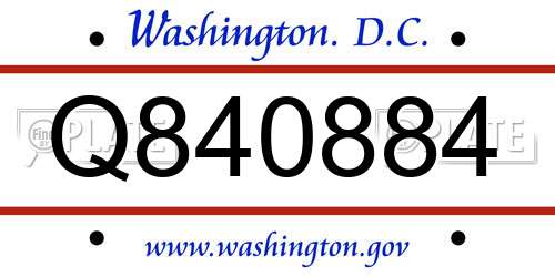 Q840884 District Of Columbia License Plate