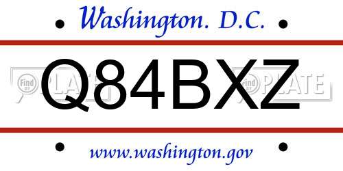 Q84BXZ District Of Columbia License Plate