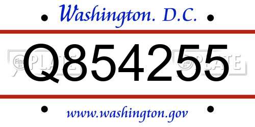Q854255 District Of Columbia License Plate
