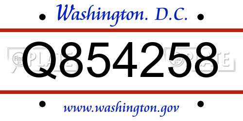 Q854258 District Of Columbia License Plate