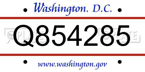 Q854285 District Of Columbia License Plate