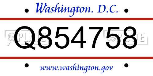 Q854758 District Of Columbia License Plate