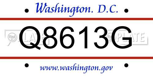 Q8613G District Of Columbia License Plate