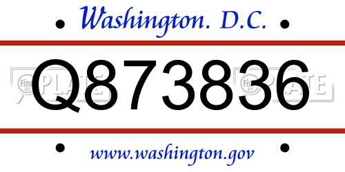 Q873836 District Of Columbia License Plate