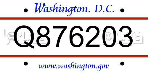 Q876203 District Of Columbia License Plate