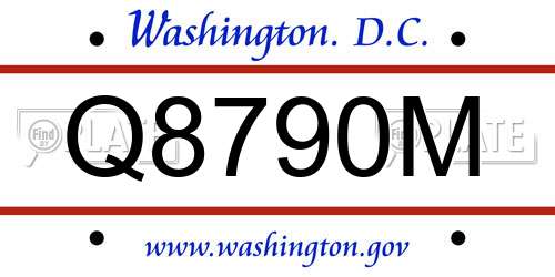 Q8790M District Of Columbia License Plate