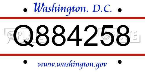 Q884258 District Of Columbia License Plate