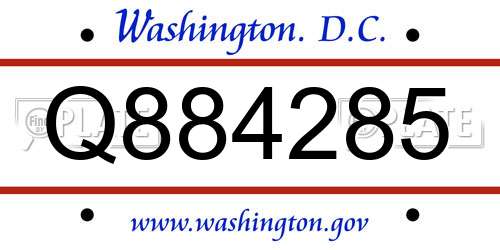 Q884285 District Of Columbia License Plate