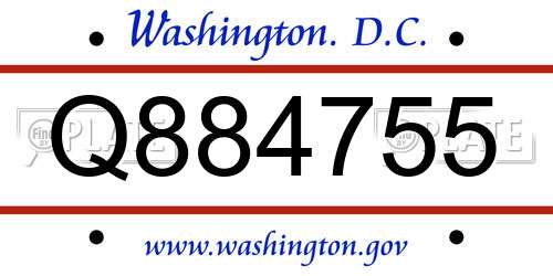 Q884755 District Of Columbia License Plate