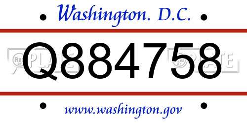 Q884758 District Of Columbia License Plate
