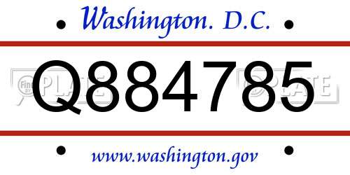 Q884785 District Of Columbia License Plate