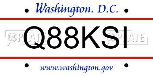 Q88KSI District Of Columbia License Plate