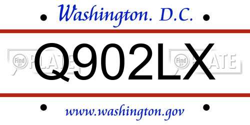 Q902LX District Of Columbia License Plate