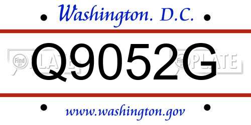 Q9052G District Of Columbia License Plate