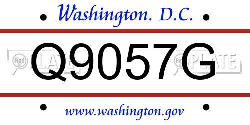 Q9057G District Of Columbia License Plate