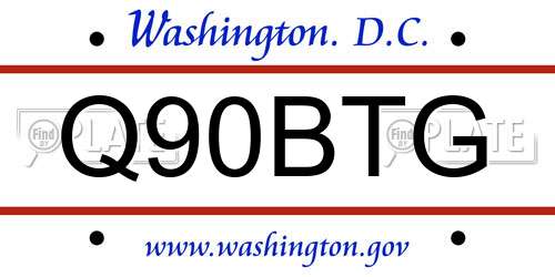 Q90BTG District Of Columbia License Plate