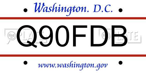 Q90FDB District Of Columbia License Plate