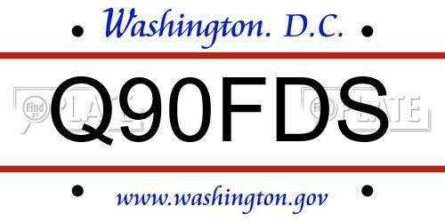 Q90FDS District Of Columbia License Plate