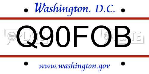 Q90FOB District Of Columbia License Plate