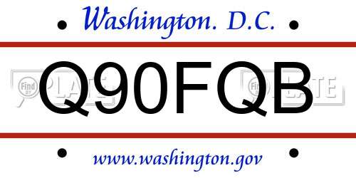 Q90FQB District Of Columbia License Plate