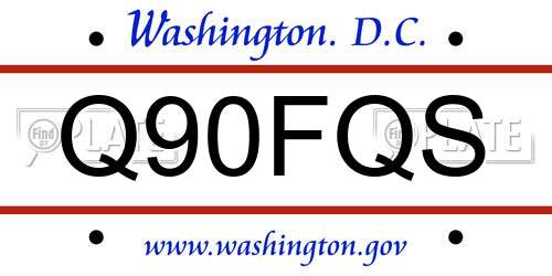Q90FQS District Of Columbia License Plate