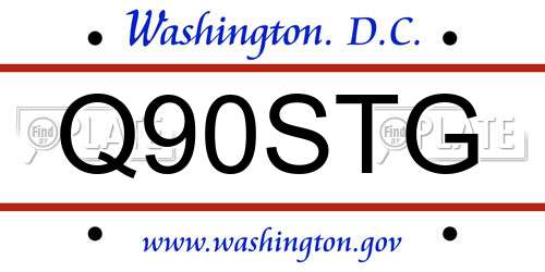 Q90STG District Of Columbia License Plate