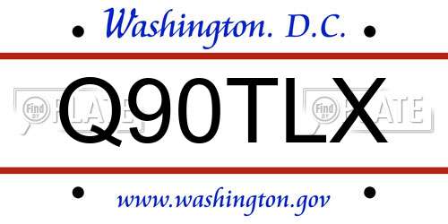 Q90TLX District Of Columbia License Plate