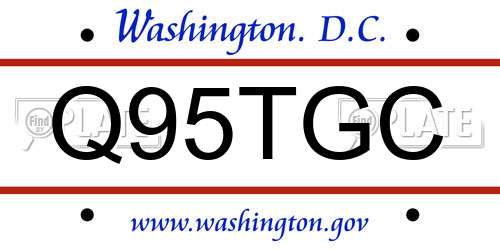 Q95TGC District Of Columbia License Plate