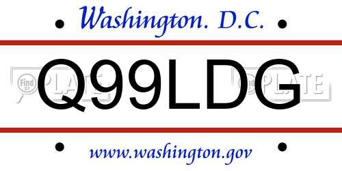Q99LDG District Of Columbia License Plate