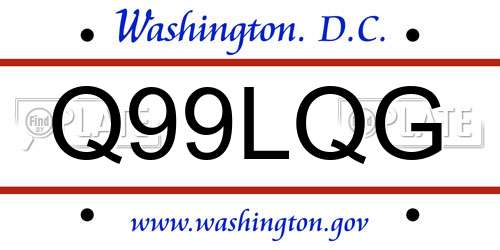 Q99LQG District Of Columbia License Plate