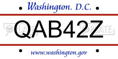 QAB42Z District Of Columbia License Plate