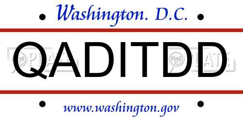 QADITDD District Of Columbia License Plate
