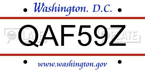 QAF59Z District Of Columbia License Plate