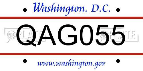 QAG055 District Of Columbia License Plate