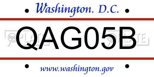 QAG05B District Of Columbia License Plate