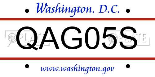 QAG05S District Of Columbia License Plate