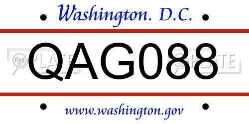 QAG088 District Of Columbia License Plate