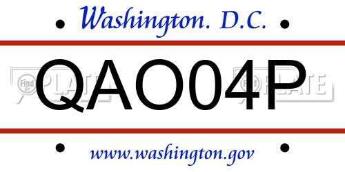QAO04P District Of Columbia License Plate