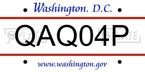 QAQ04P District Of Columbia License Plate
