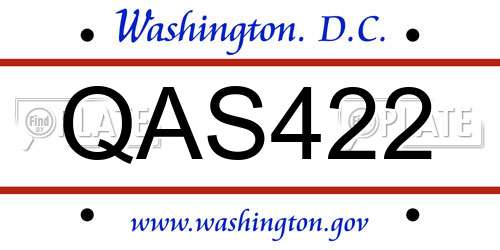 QAS422 District Of Columbia License Plate