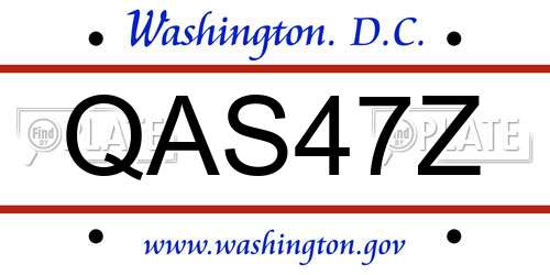 QAS47Z District Of Columbia License Plate