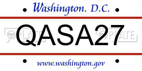 QASA27 District Of Columbia License Plate