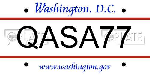 QASA77 District Of Columbia License Plate