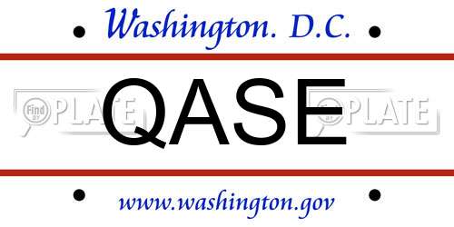 QASE District Of Columbia License Plate
