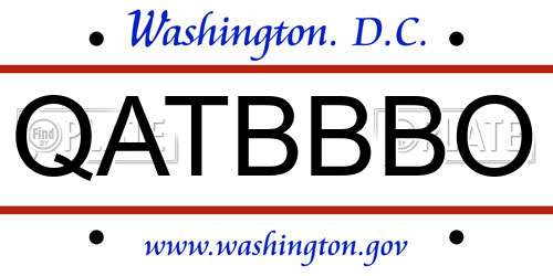QATBBBO District Of Columbia License Plate