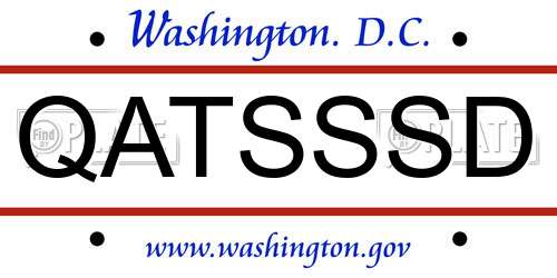 QATSSSD District Of Columbia License Plate